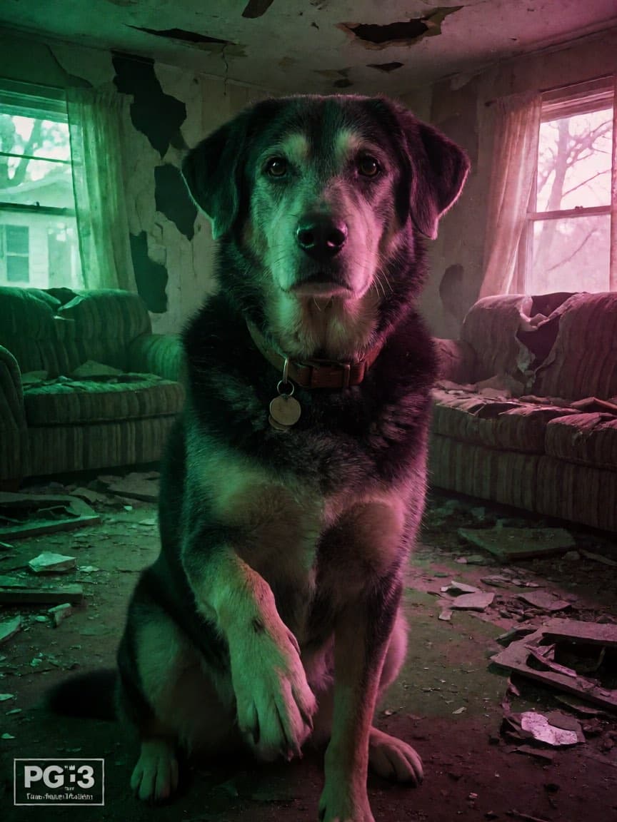 Zombie dog with collar reaching for its owner — zombie dog AI video variant